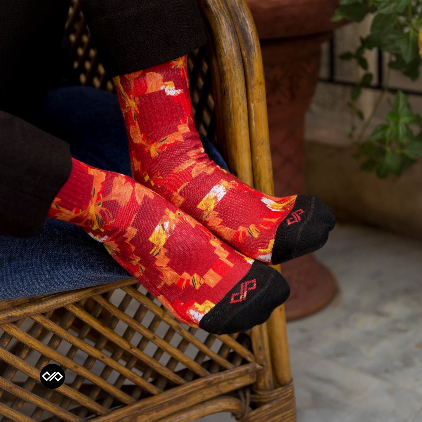 Poinciana Passion- Dynamocks Artistic Graphic Quarter Socks (US Size 6-10)