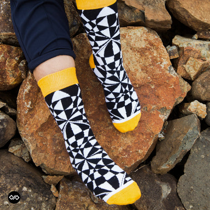 Cotton Crew Socks Combo: Maze, Crossover, Exotic, Bolt, Mint, Mirage