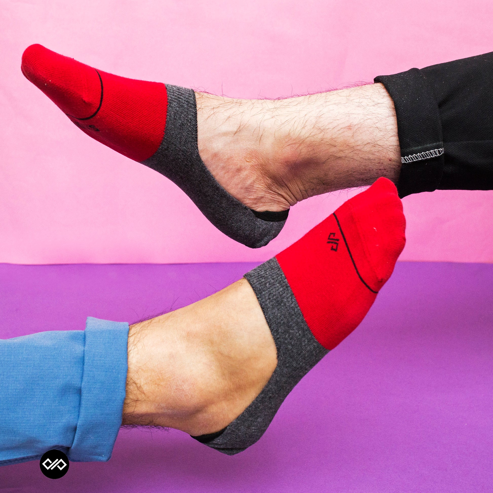 Colorful Cotton Socks: DS Unisex Invisibles (Red/Antra) | Dynamocks