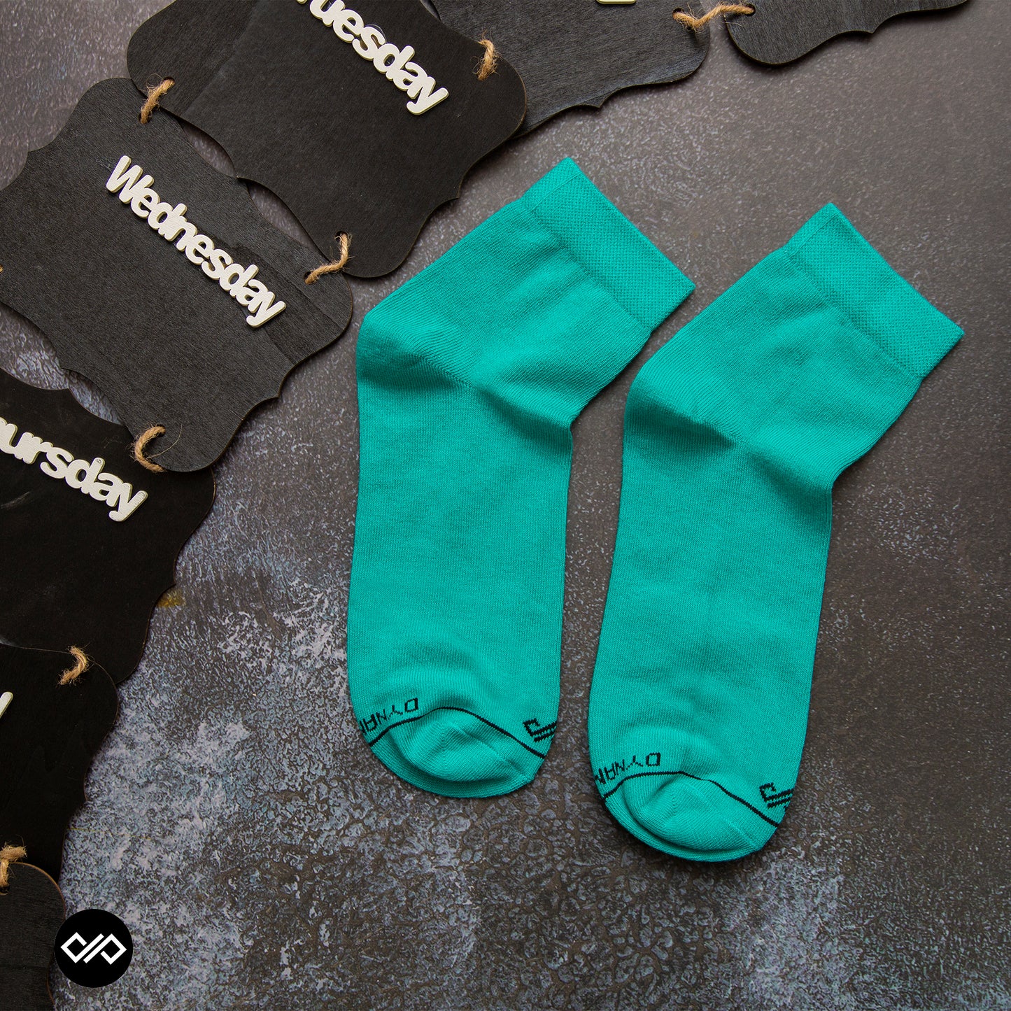 SOLID TEAL GREEN ANKLE LENGTH SOCKS - Cotton Ankle Socks