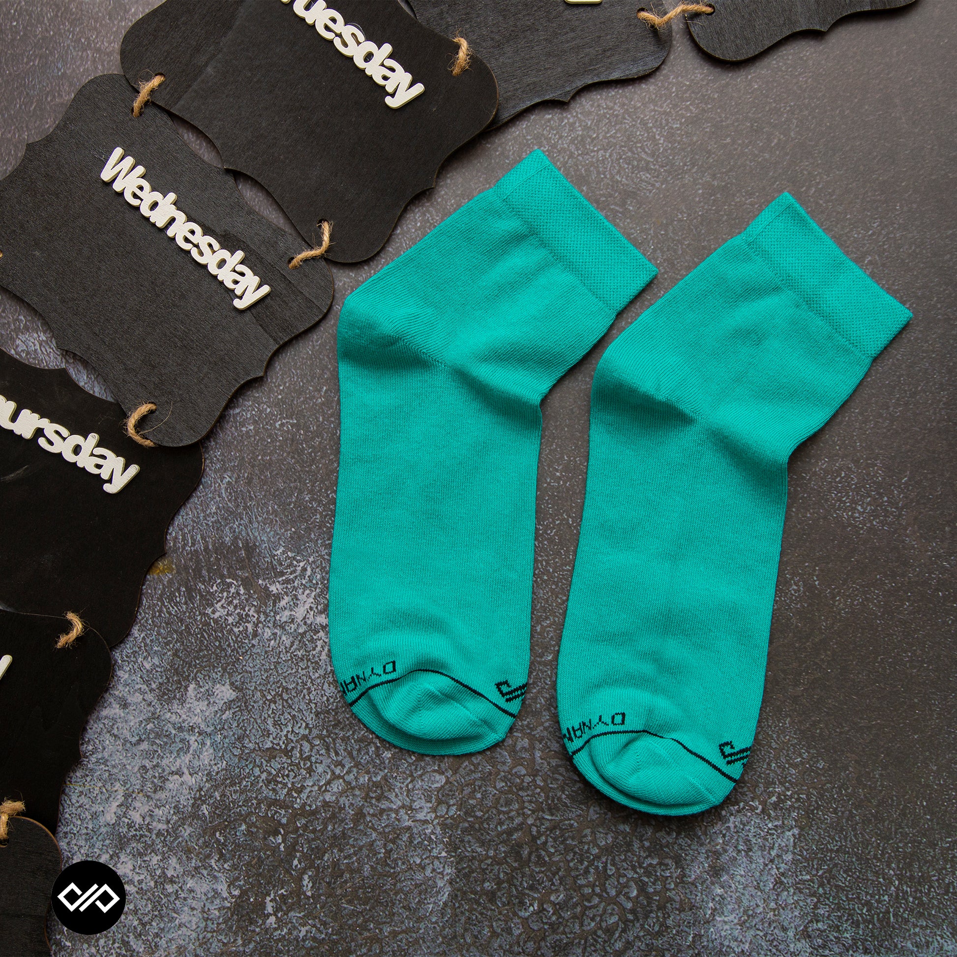 SOLID TEAL GREEN ANKLE LENGTH SOCKS - Cotton Ankle Socks