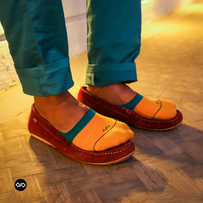 Cotton Invisible Socks (3-Pack): Aqua/Mango/Turquoise (DS Unisex)