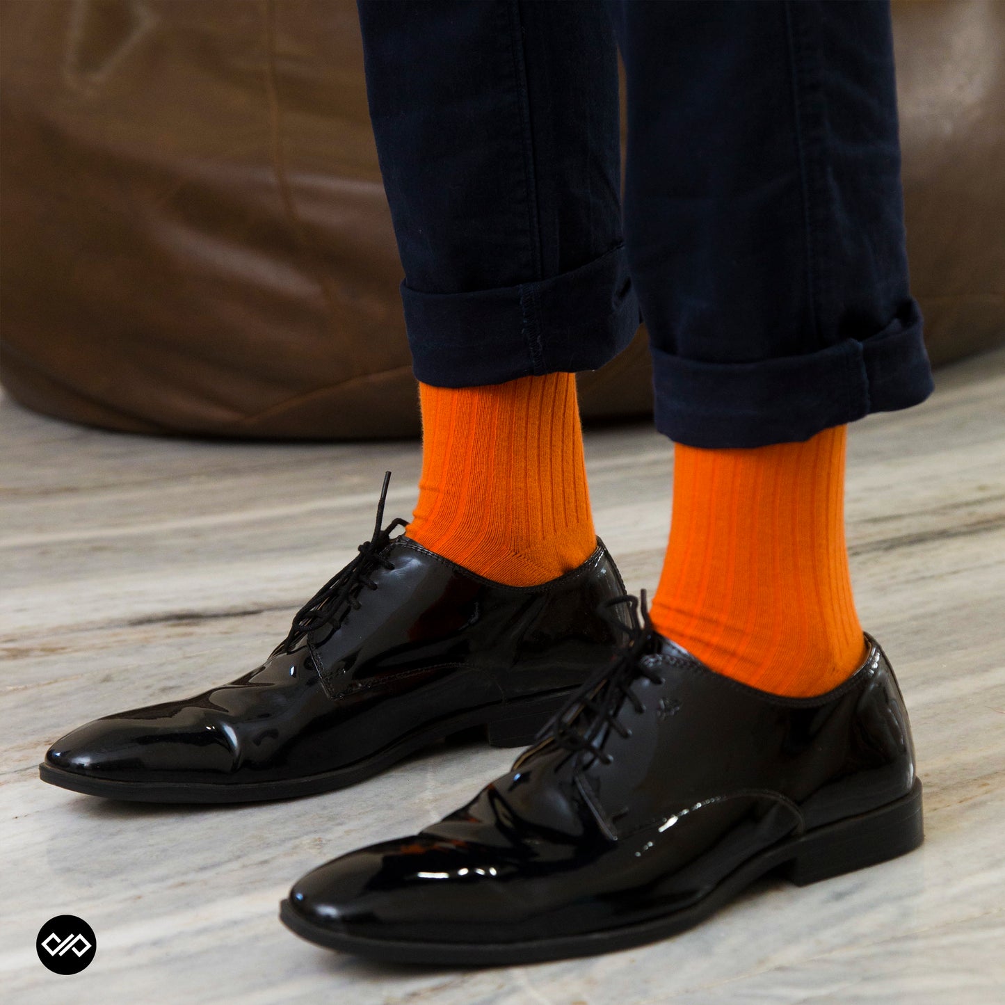 SOLID ORANGE CREW LENGTH SOCKS