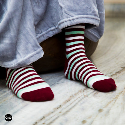 Cotton Crew Socks Combo: Men & Women Striped Socks