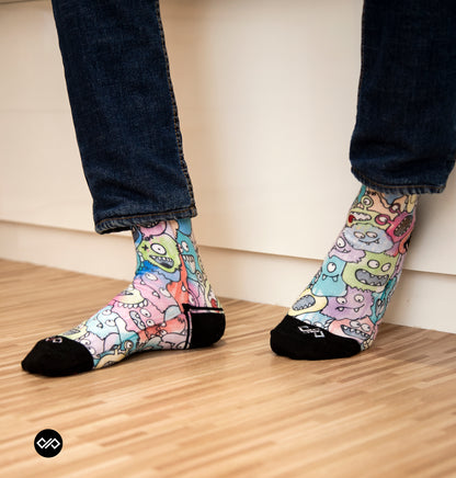 Artistic Crew Length Socks Combo Gift Box - Vibrant Colorful Design Comfortable for Every Day - US Size  6 - 10