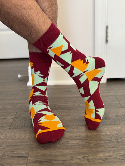Unique Colorful Designer Premium Cotton Dress Socks bundle- Crew Socks For Men & Women Pack of 4 Sale