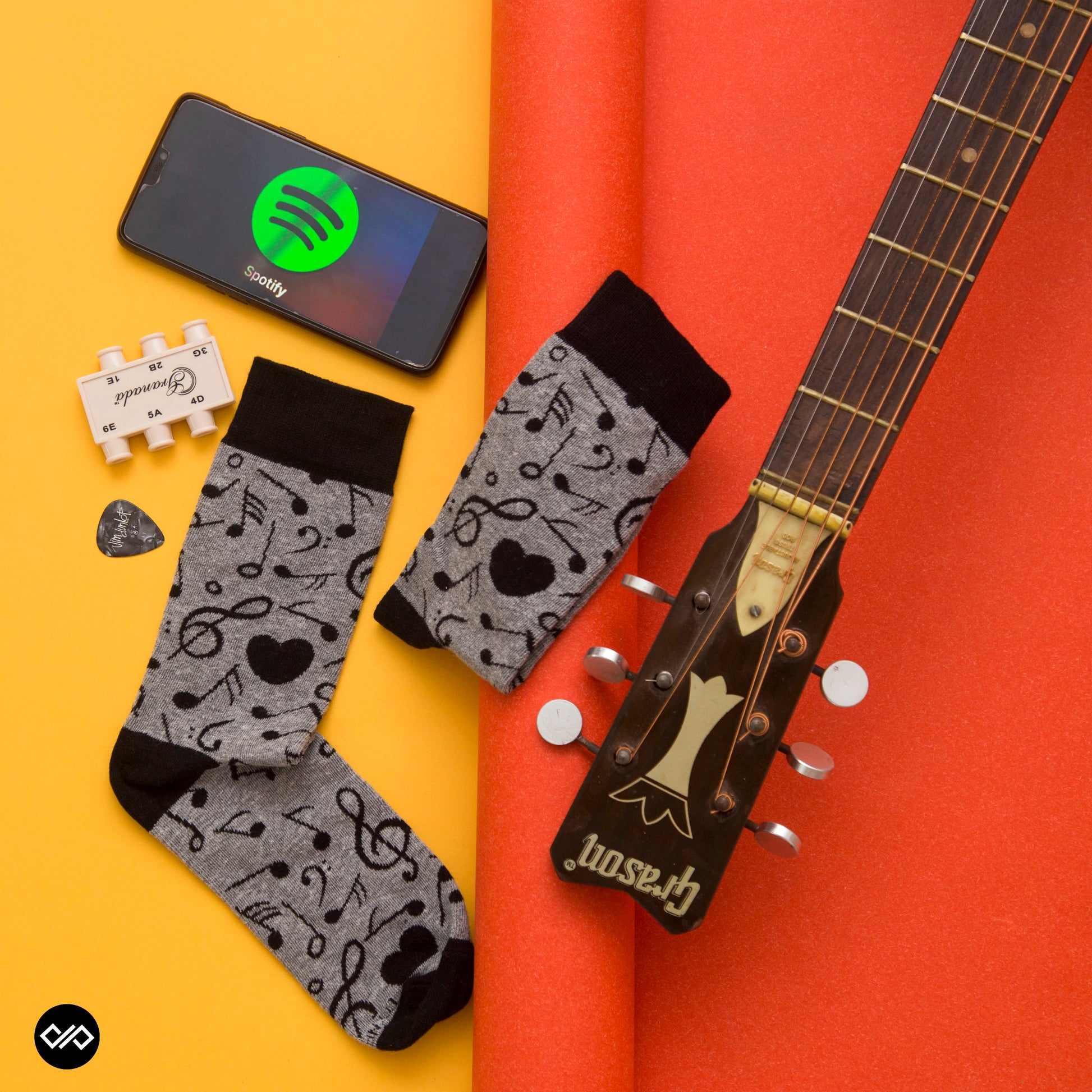 Cotton Crew Socks Combo: Chai, Rickshaw, Samosa & Music