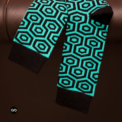 Cotton Crew Socks Combo: Hexagon, Sunshine, Mayan, Tangy, Urbane, Neon
