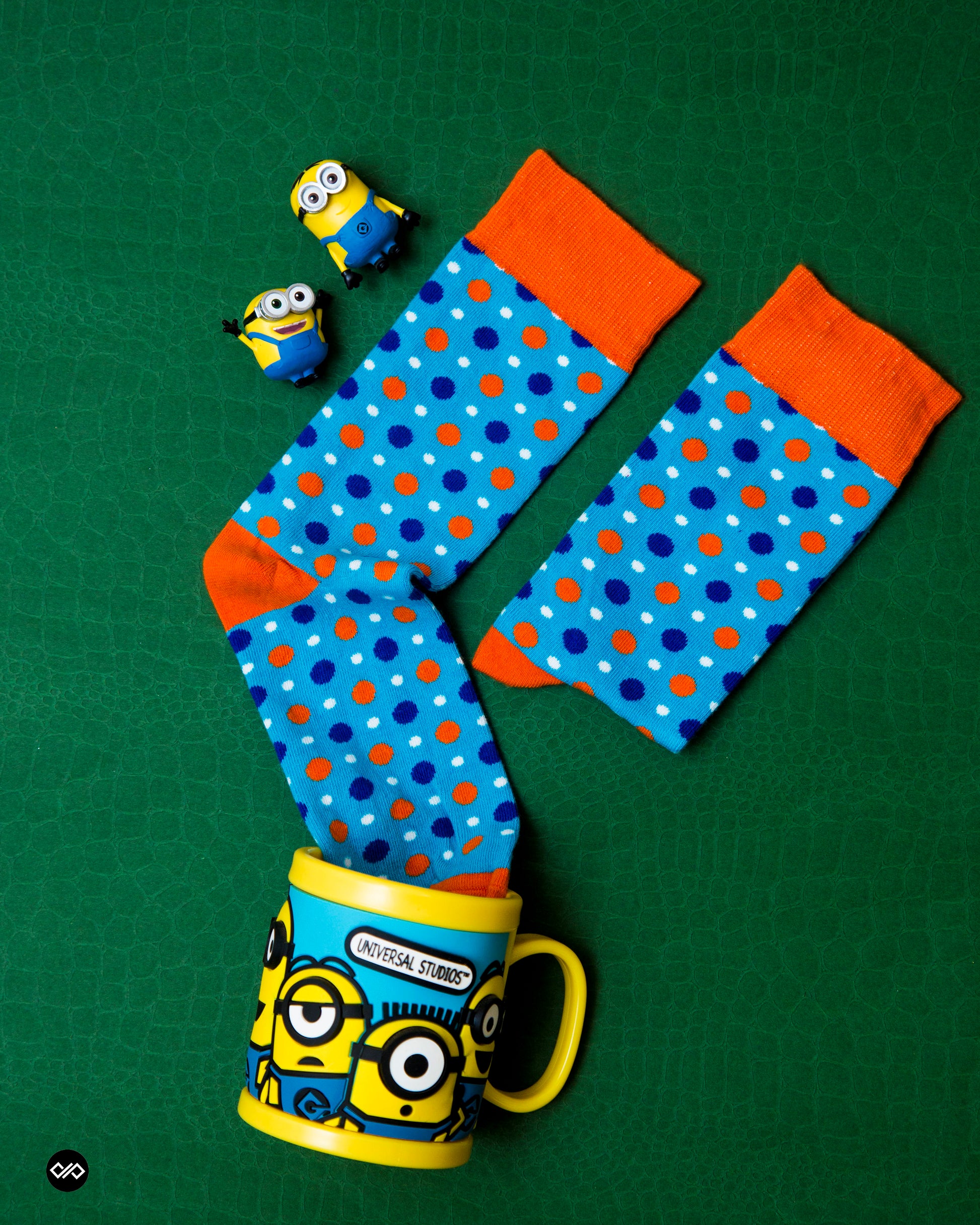 Fizzy Aqua Crew Length Socks - Refreshing Cotton Comfort 