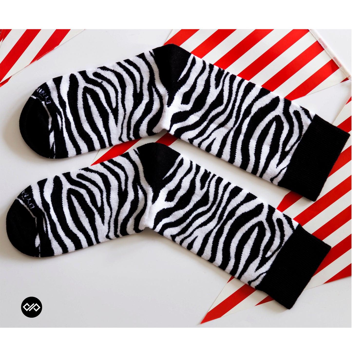 ZEBRA COTTON CREW SOCKS