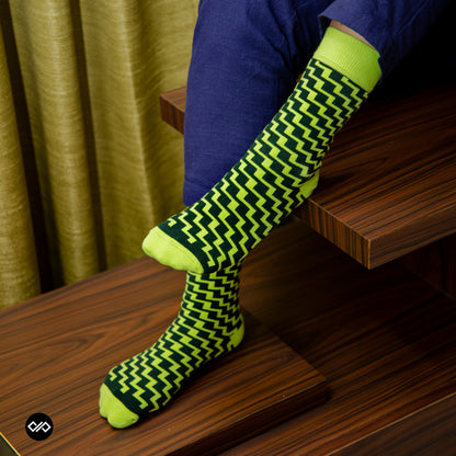 Cotton Crew Socks: Swank Neon Color Designer Crew Length Socks
