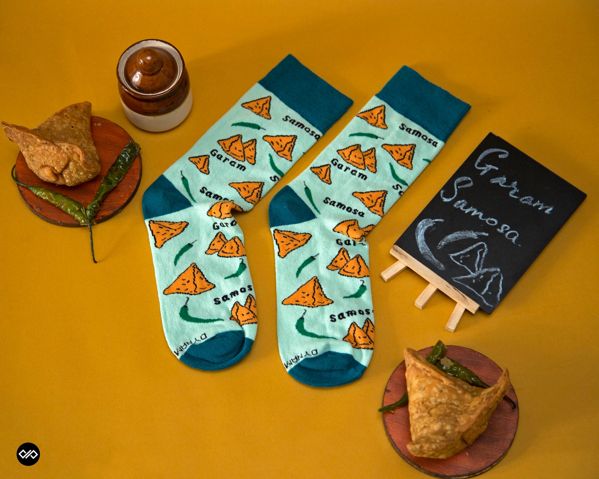 Cotton Crew Socks Combo: Chai, Rickshaw, Samosa & Music