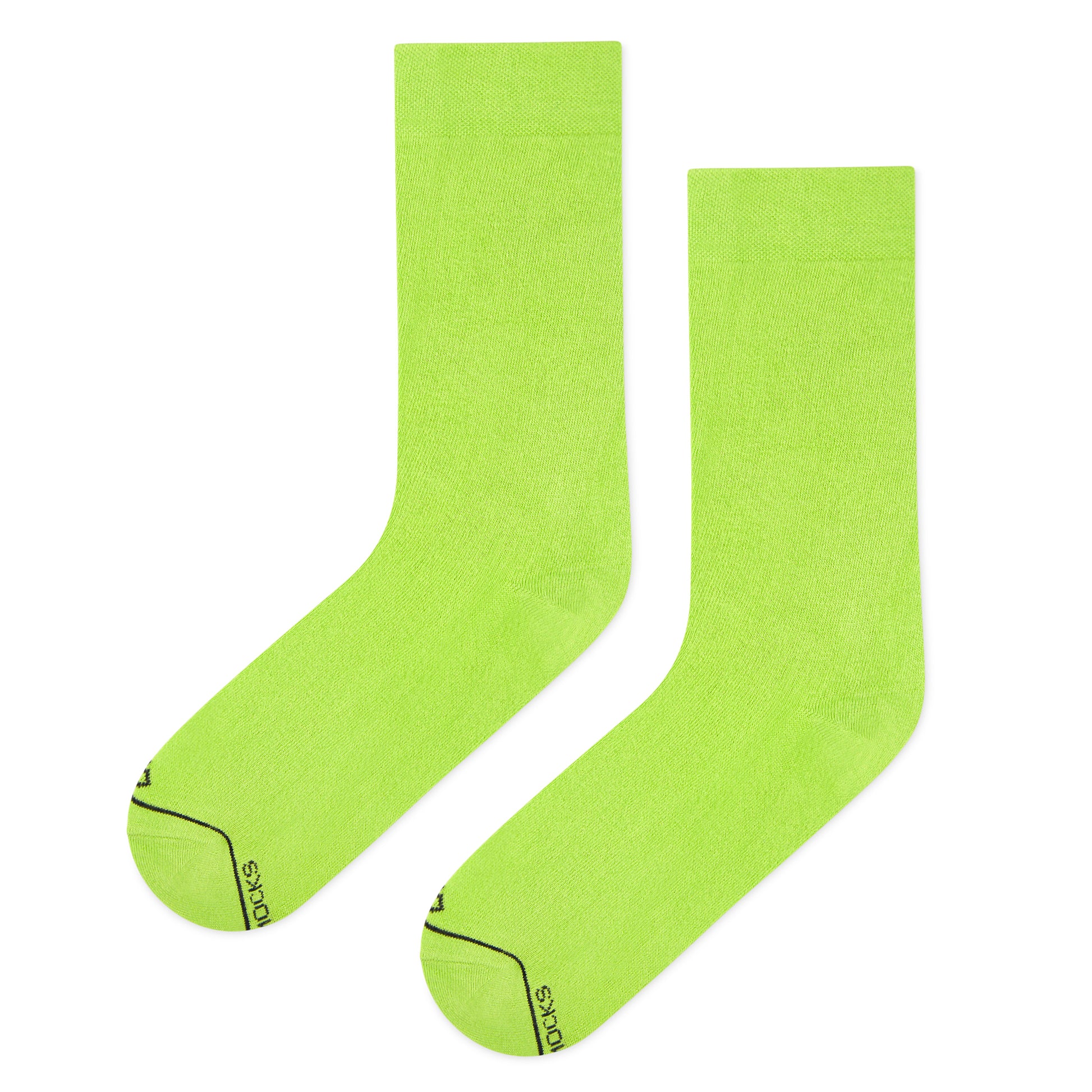 Neon Green Unisex Bamboo Crew Length Socks