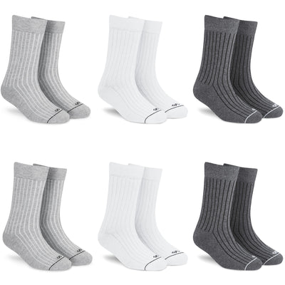 White, Grey And Antra Crew Socks - Pack of 6