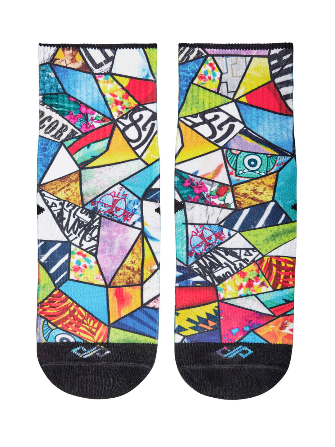 Mosaic- Dynamocks Artistic Graphic Quarter Length Socks (US Size 6-10)