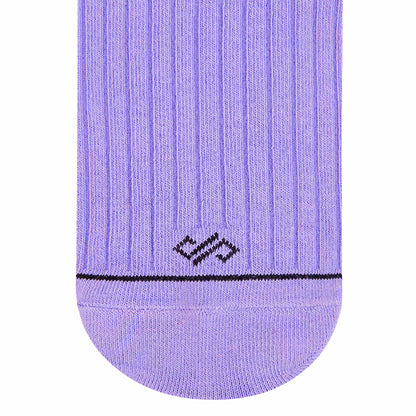 Cotton Crew Length Socks: SOLID LAVENDER UNIQUE Color Premium Cotton Socks For Men & Women