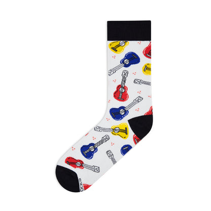 GUITAR Crew Length : Men & Women Designer Funky, Funny Creative Colorful Socks - Unisex Socks