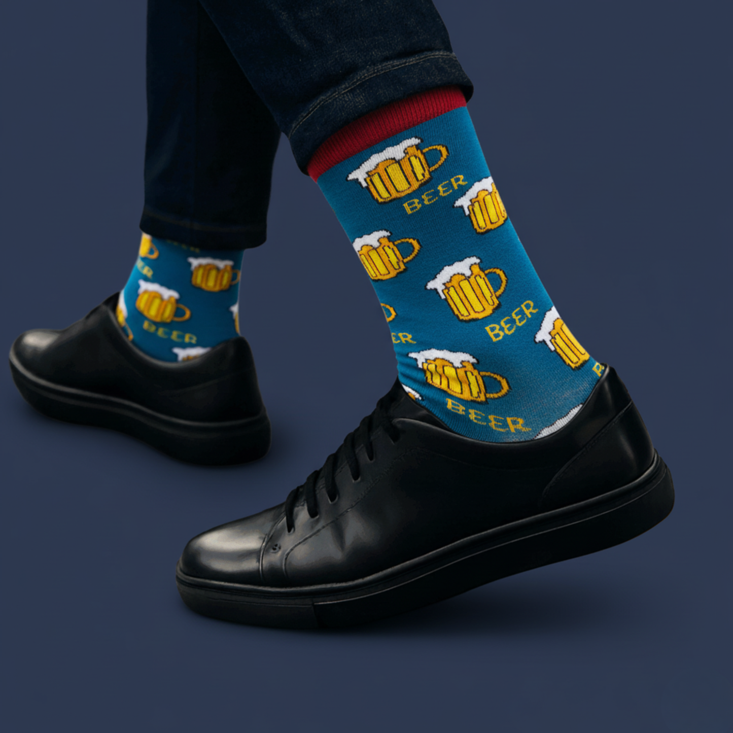 Cotton Crew Socks: Beer Crew Length Socks
