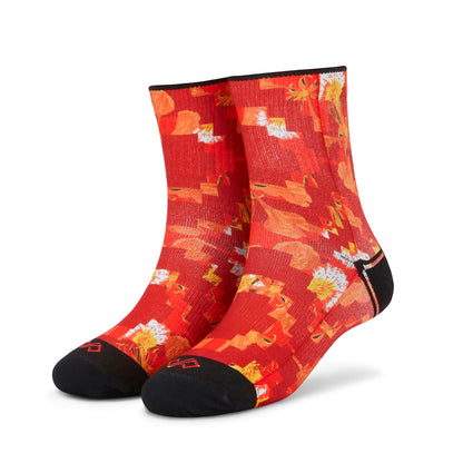 Poinciana Passion- Dynamocks Artistic Graphic Quarter Socks (US Size 6-10)