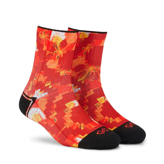 Poinciana Passion- Dynamocks Artistic Graphic Quarter Socks (US Size 6-10)