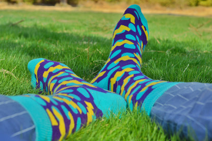 Unique Colorful Designer Premium Cotton Dress Socks bundle- Crew Socks For Men & Women Pack of 4 Sale