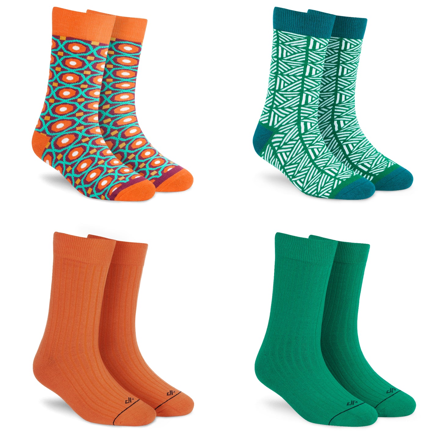 Designer Cotton Crew Socks Combo: Set of 4 Gift Box