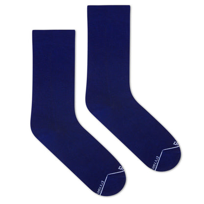 Comfort Meets Style: Navy Blue Unisex Bamboo Crew Length Socks

