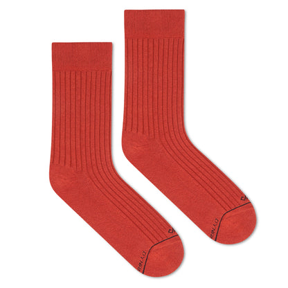 Cotton Crew Length Socks: SOLID RUST UNIQUE Color Premium Cotton Socks For Men & Women