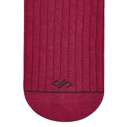 Cotton Crew Socks: SOLID MAROON Crew Length Socks
