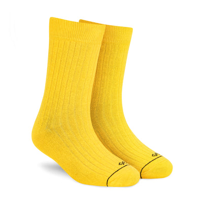 Cotton Crew Socks: SOLID YELLOW Crew Length Socks