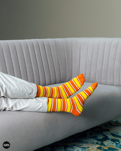 Stripes 14.0 Crew Socks | Single Pair, Classic Cotton Comfort