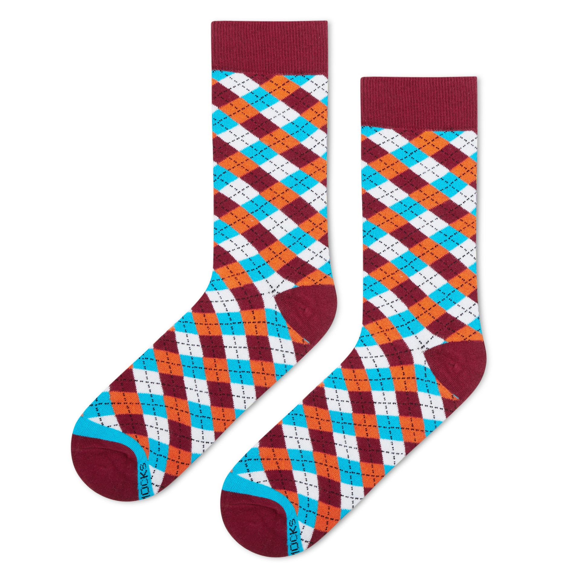 DANDY - MAROON CREW LENGTH SOCKS - Cotton Crew Socks