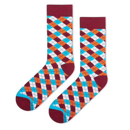 DANDY - MAROON CREW LENGTH SOCKS - Cotton Crew Socks
