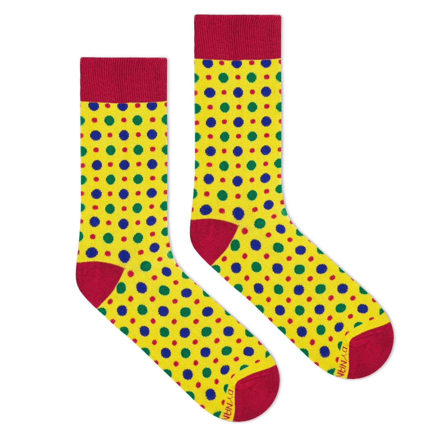 FIZZY YELLOW CREW LENGTH SOCKS - Cotton Crew Socks