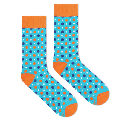 Fizzy Aqua Crew Length Socks - Refreshing Cotton Comfort 