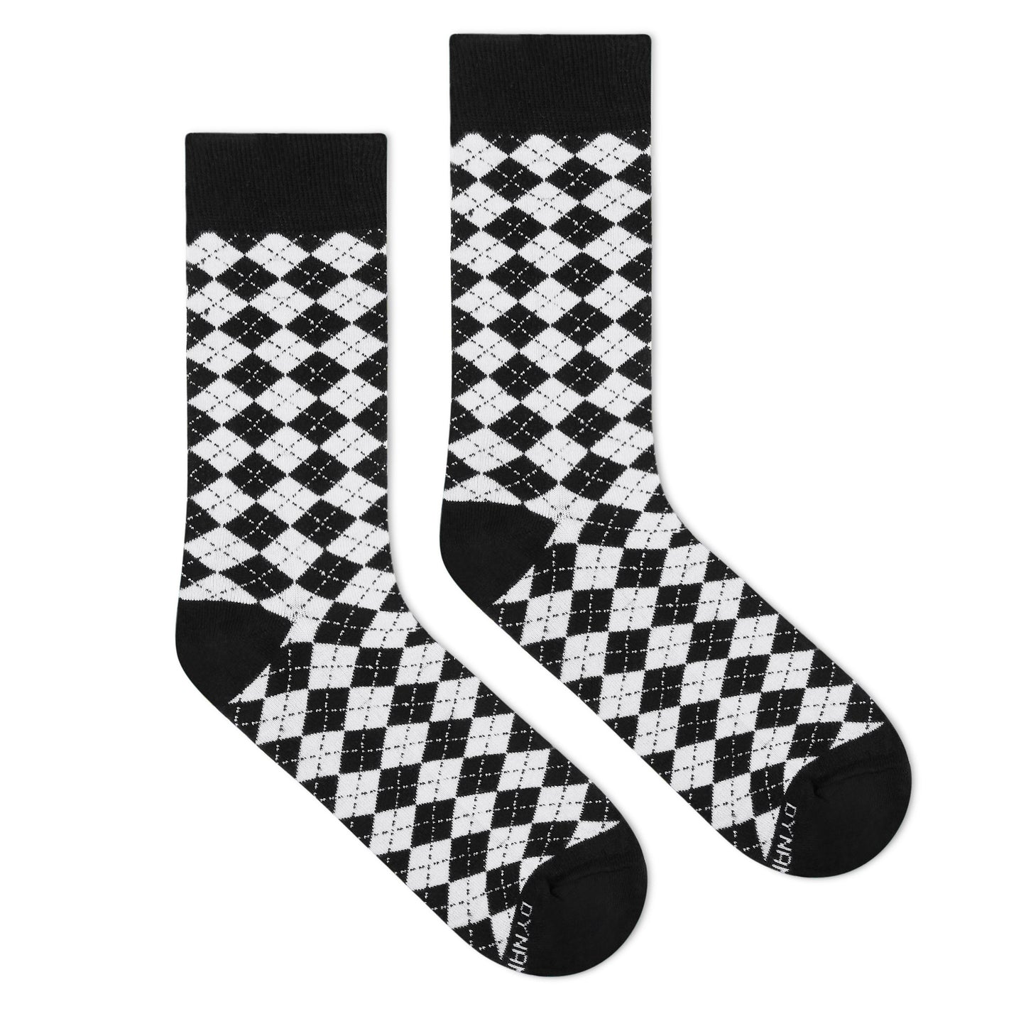 DANDY - BLACK & WHITE CREW LENGTH SOCKS - Cotton Crew Socks