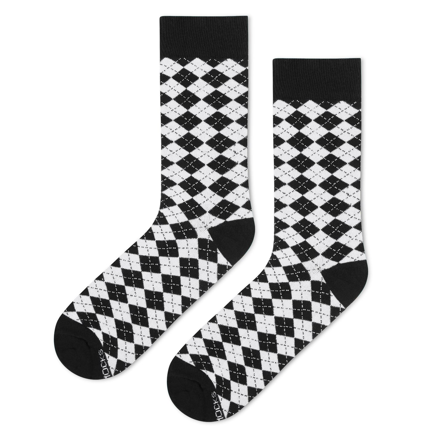 DANDY - BLACK & WHITE CREW LENGTH SOCKS - Cotton Crew Socks