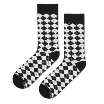 DANDY - BLACK & WHITE CREW LENGTH SOCKS - Cotton Crew Socks