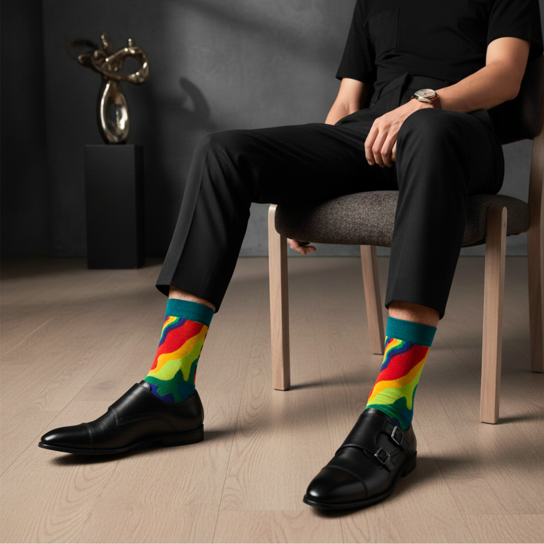 Radiance Crew Length : Men & Women Designer Funky Creative Colorful Socks - Unisex Socks