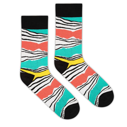 Fun Stripes Crew Length Socks: A Touch of Sophisticated Style, Colorful Luxurious Cotton Socks.