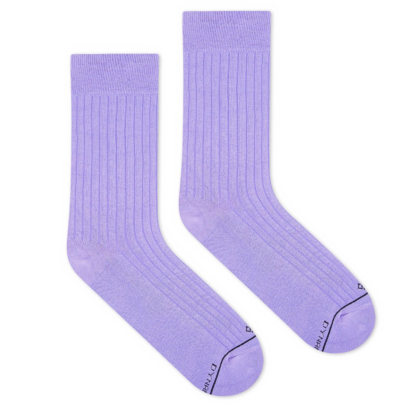 Cotton Crew Length Socks: SOLID LAVENDER UNIQUE Color Premium Cotton Socks For Men & Women