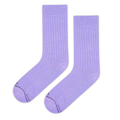 Cotton Crew Length Socks: SOLID LAVENDER UNIQUE Color Premium Cotton Socks For Men & Women