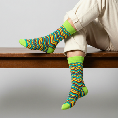 Sharp Cotton Crew Length Socks : Colorful Best Dress Socks For Men & Women