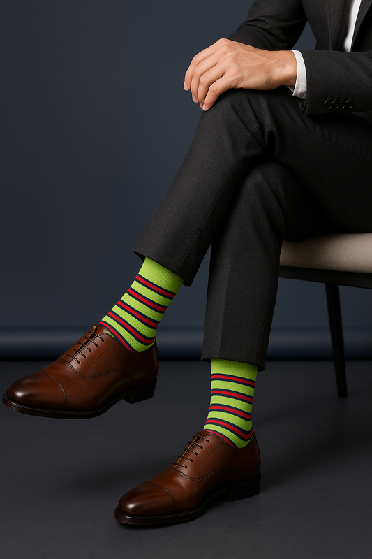 Stripes 11.0 Crew Length Socks: Bold Stripes for Your Feet