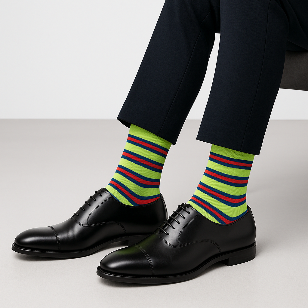 Stripes 11.0 Crew Length Socks: Bold Stripes for Your Feet