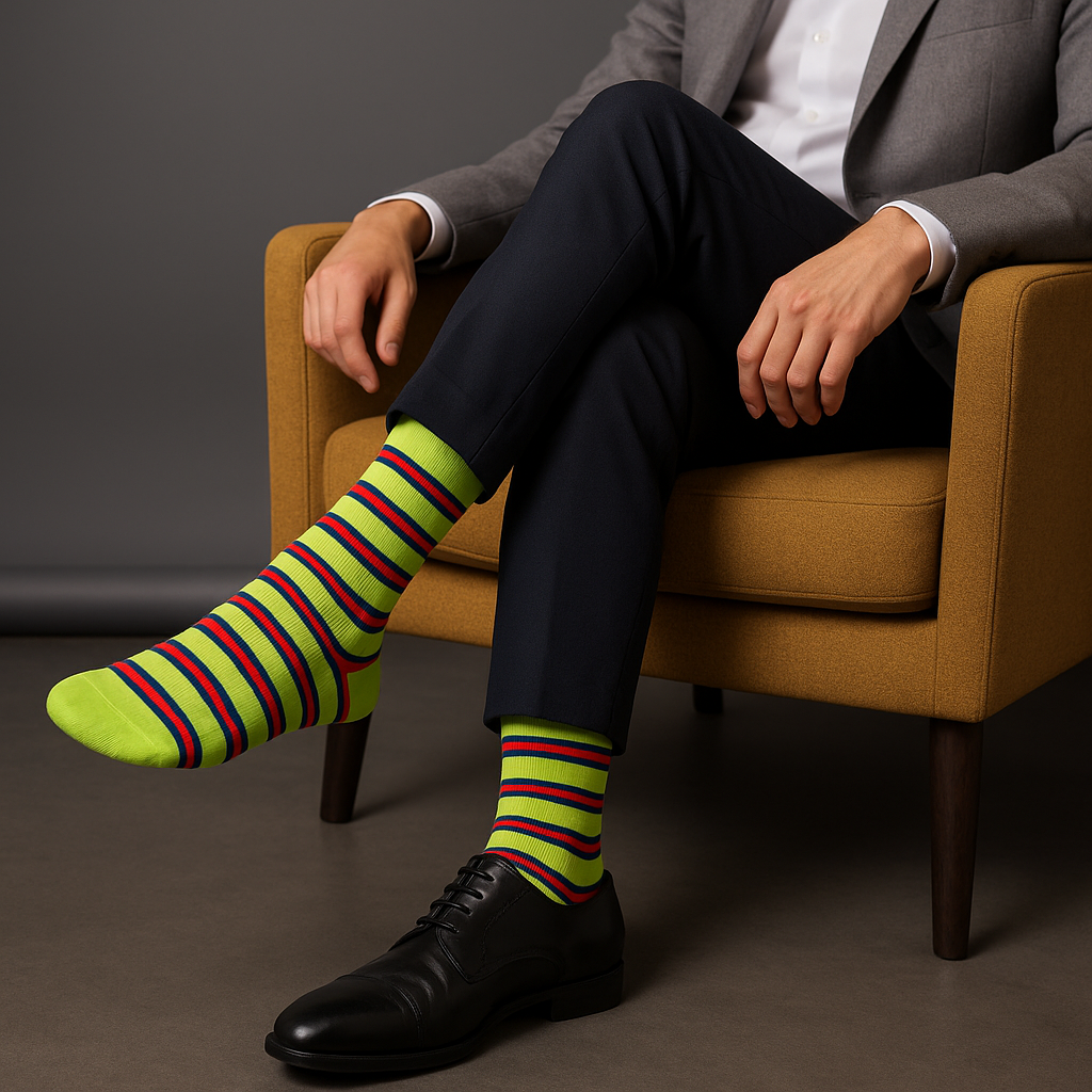 Stripes 11.0 Crew Length Socks: Bold Stripes for Your Feet