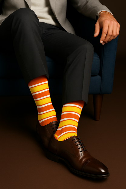 Stripes 14.0 Crew Socks | Single Pair, Classic Cotton Comfort